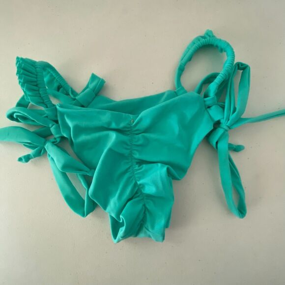FJSWIM Handmade Womens Bikini Bottom Green Adjustable Size Large‎ Swim Beach - Picture 4 of 5
